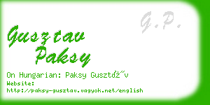 gusztav paksy business card